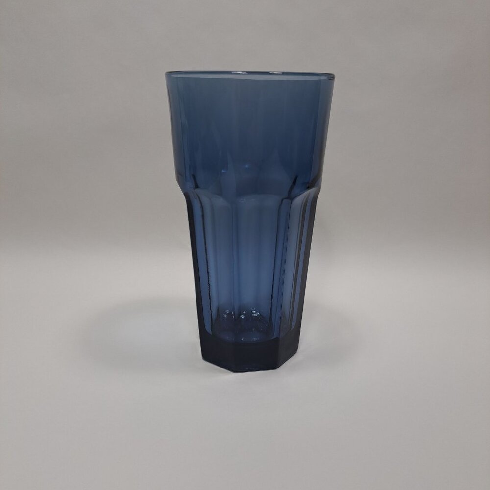 Libbey Duratuff Gibraltar Dusky Blue Cooler Glass 16oz Vintage